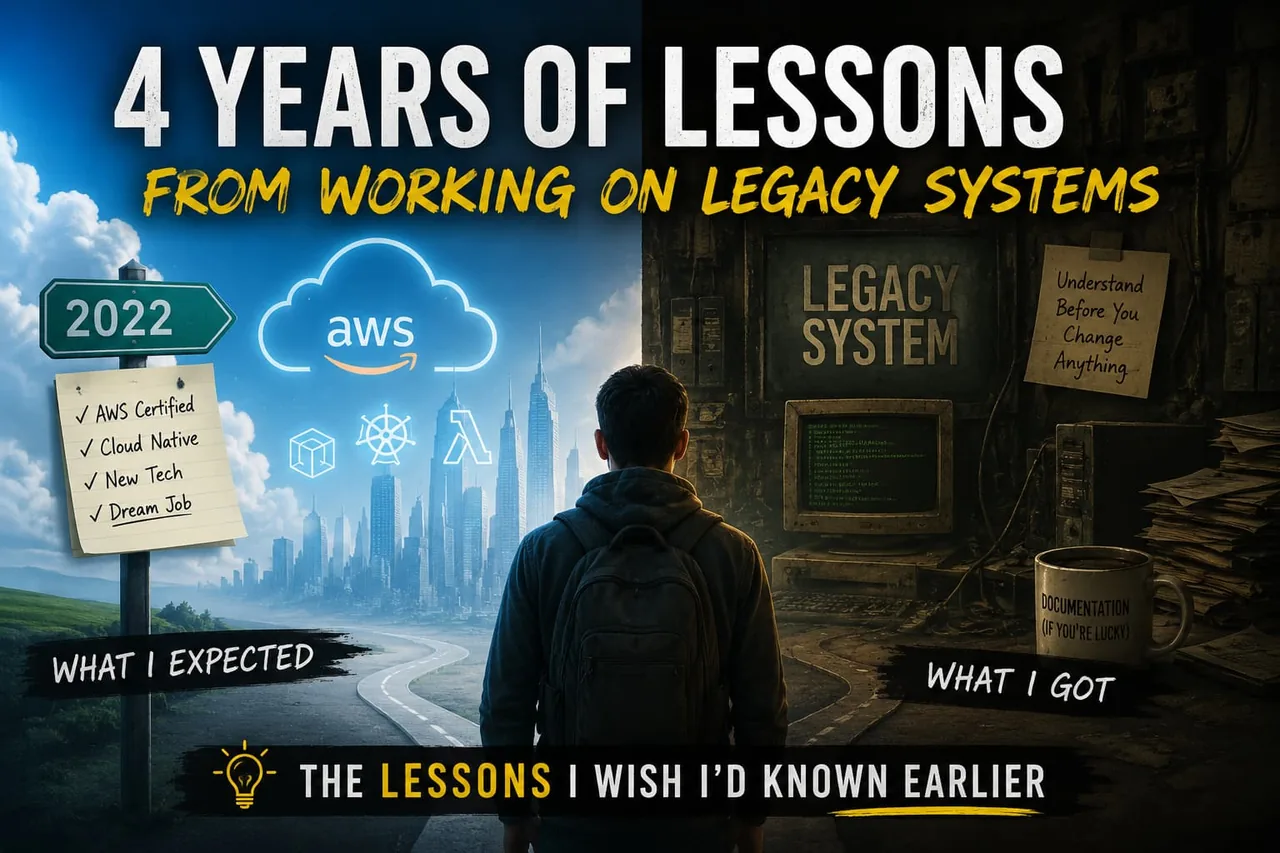 The modern cloud career I expected in 2022 versus the legacy system I actually inherited.